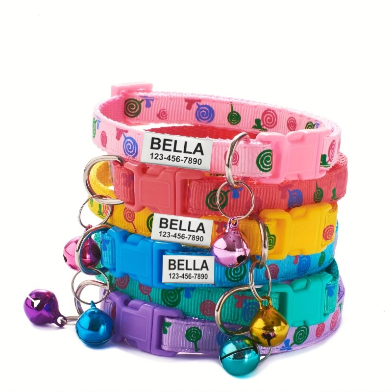 Pet Portrait Custom - Anti-lost Engraved Cat Collar With Bell